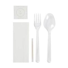 5'li Lüks Şeffaf Çatal-Kaşık Yemek Seti