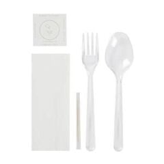 5'li Lüks Şeffaf Çatal-Kaşık Yemek Seti