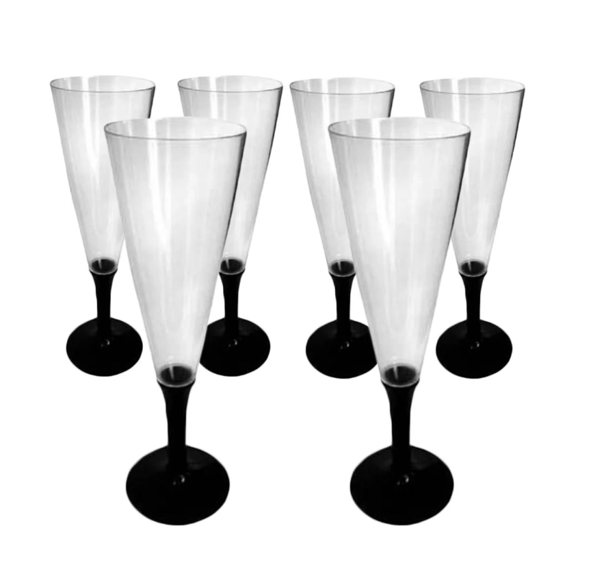 ŞAMPANYA BARDAĞI 6 LI SİYAH